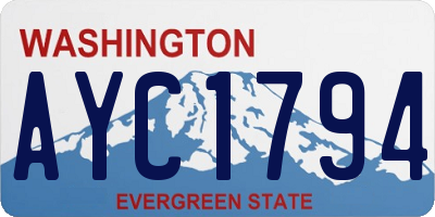 WA license plate AYC1794