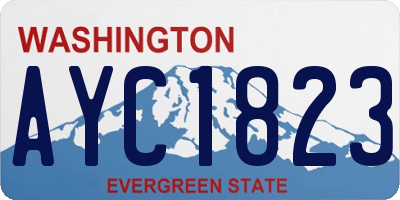WA license plate AYC1823