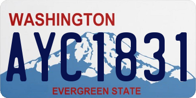 WA license plate AYC1831