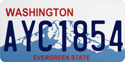 WA license plate AYC1854