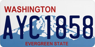 WA license plate AYC1858