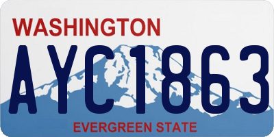 WA license plate AYC1863