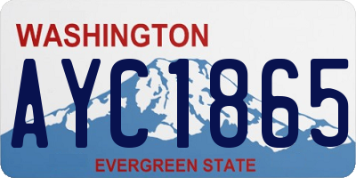 WA license plate AYC1865