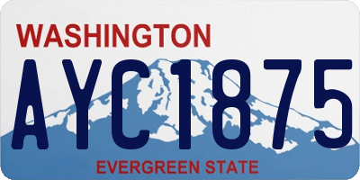 WA license plate AYC1875