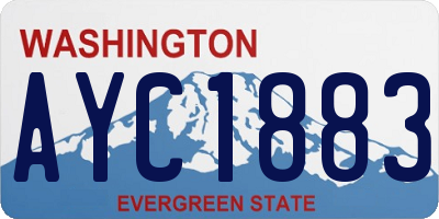 WA license plate AYC1883