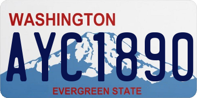 WA license plate AYC1890