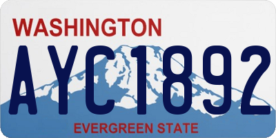 WA license plate AYC1892