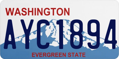 WA license plate AYC1894