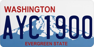 WA license plate AYC1900