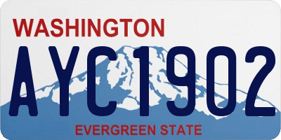 WA license plate AYC1902