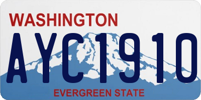 WA license plate AYC1910