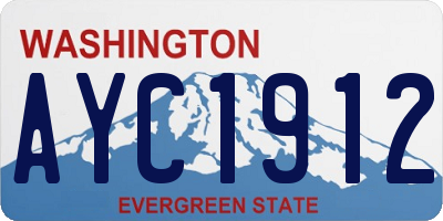 WA license plate AYC1912