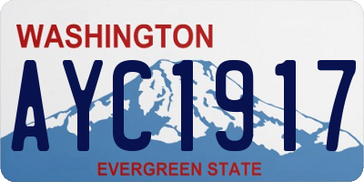 WA license plate AYC1917