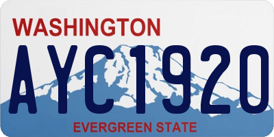 WA license plate AYC1920