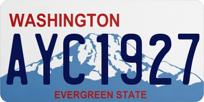 WA license plate AYC1927