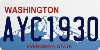 WA license plate AYC1930