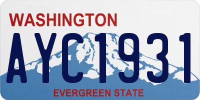 WA license plate AYC1931