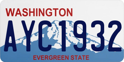 WA license plate AYC1932