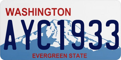 WA license plate AYC1933