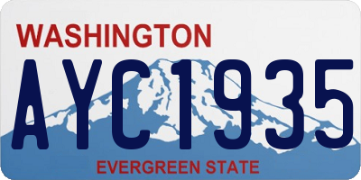 WA license plate AYC1935