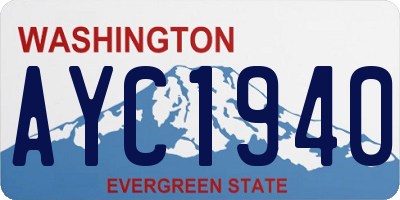 WA license plate AYC1940