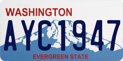 WA license plate AYC1947