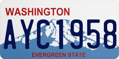 WA license plate AYC1958