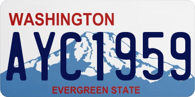WA license plate AYC1959