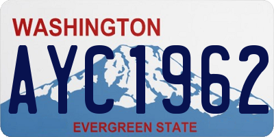 WA license plate AYC1962