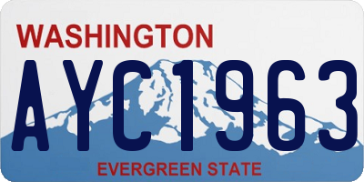 WA license plate AYC1963
