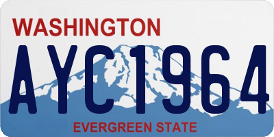 WA license plate AYC1964