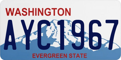WA license plate AYC1967