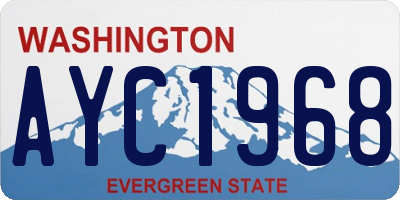 WA license plate AYC1968