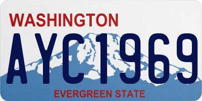 WA license plate AYC1969