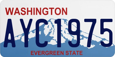 WA license plate AYC1975