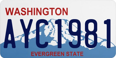 WA license plate AYC1981