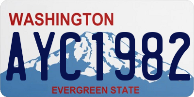WA license plate AYC1982