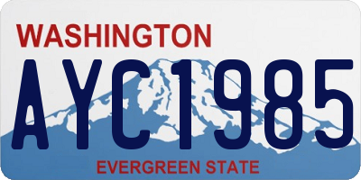 WA license plate AYC1985