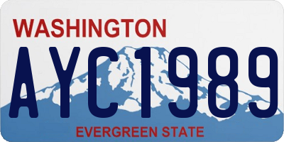 WA license plate AYC1989
