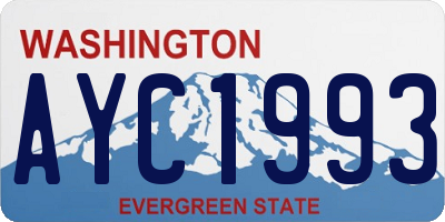 WA license plate AYC1993
