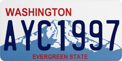 WA license plate AYC1997