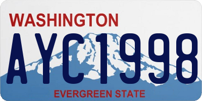 WA license plate AYC1998