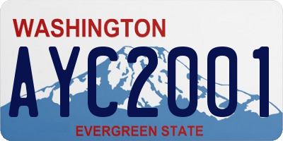 WA license plate AYC2001