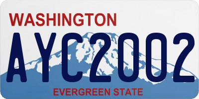 WA license plate AYC2002