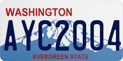 WA license plate AYC2004