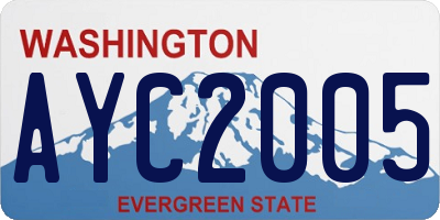 WA license plate AYC2005