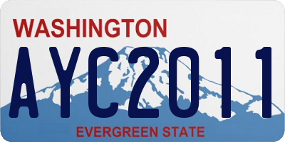 WA license plate AYC2011