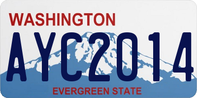 WA license plate AYC2014