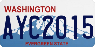 WA license plate AYC2015