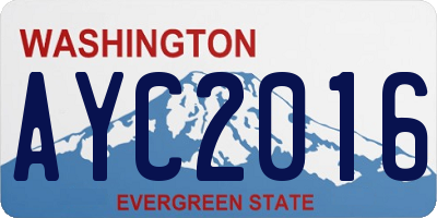 WA license plate AYC2016